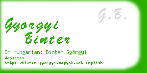 gyorgyi binter business card